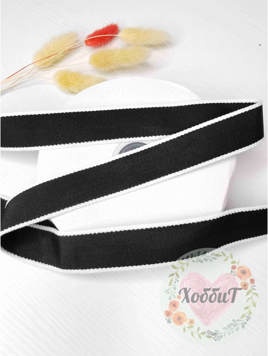 Лента декоративная двусторонняя "Обработанный Край" 2,5см. (черный)